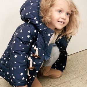 Gap Baby Faux Fur Star Hooded Puffer Coat